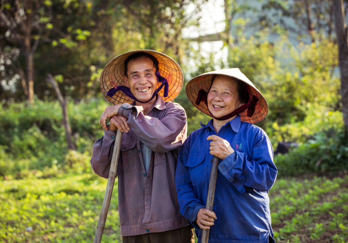 Photo of man and woman on a farm in Vietnam