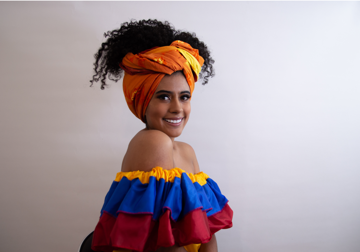Photo of woman wearing traditional clothes in Colombia