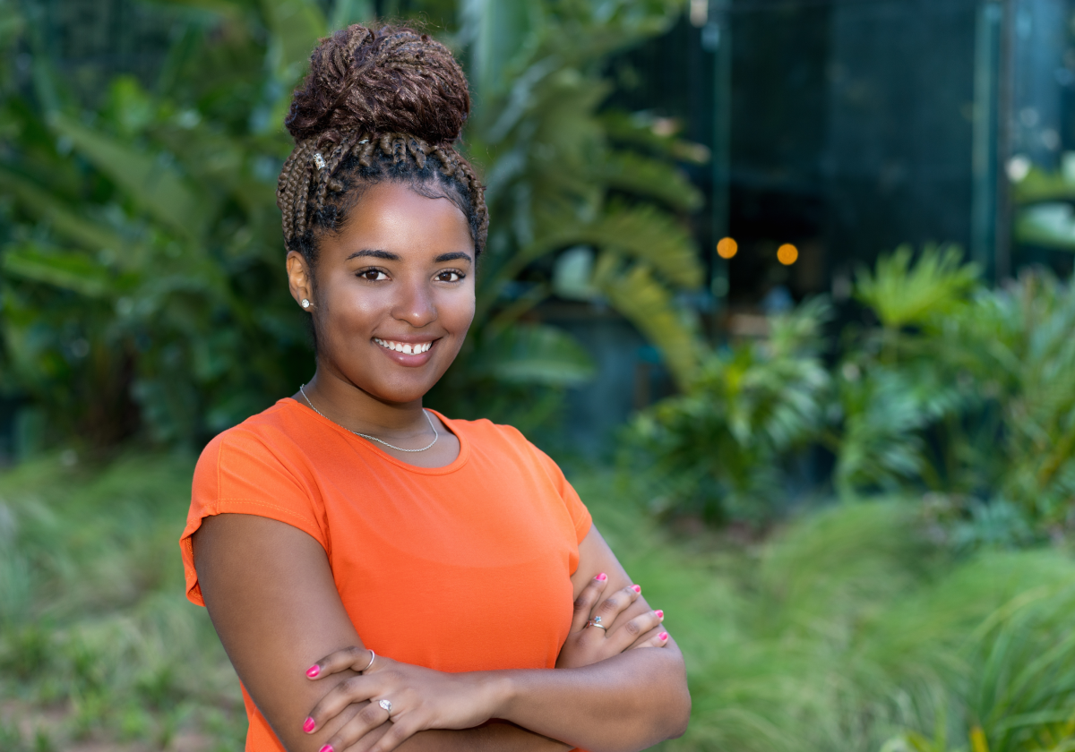 Woman smiling in Mozambique