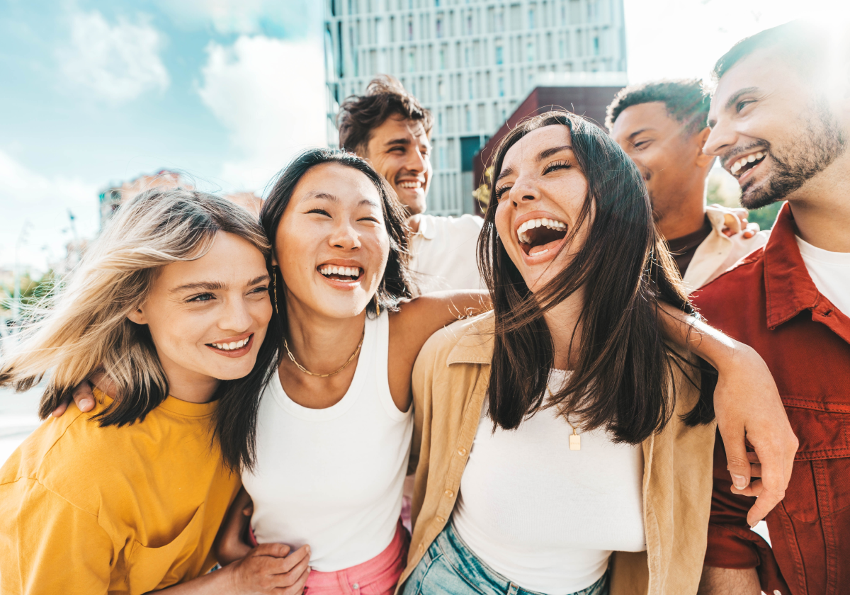 Photo of friends laughing in the United States