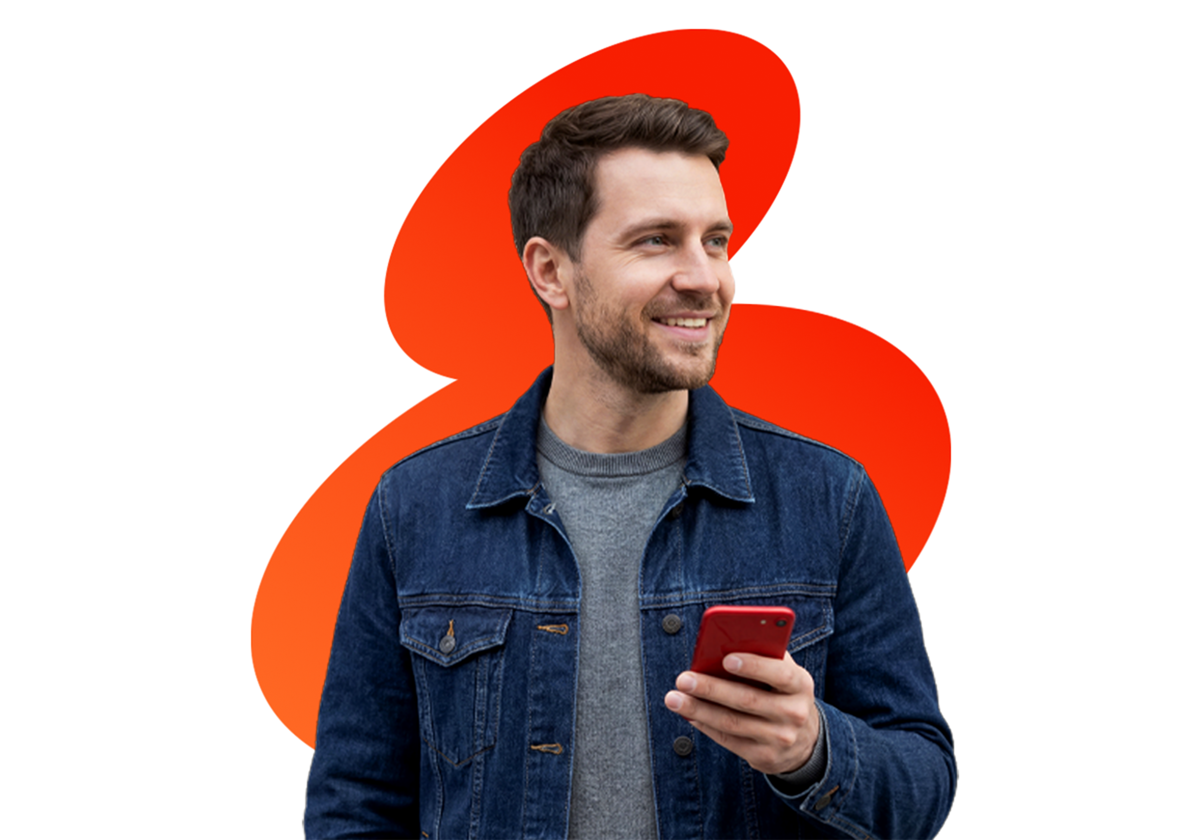 Person using MoneyGram on their phone