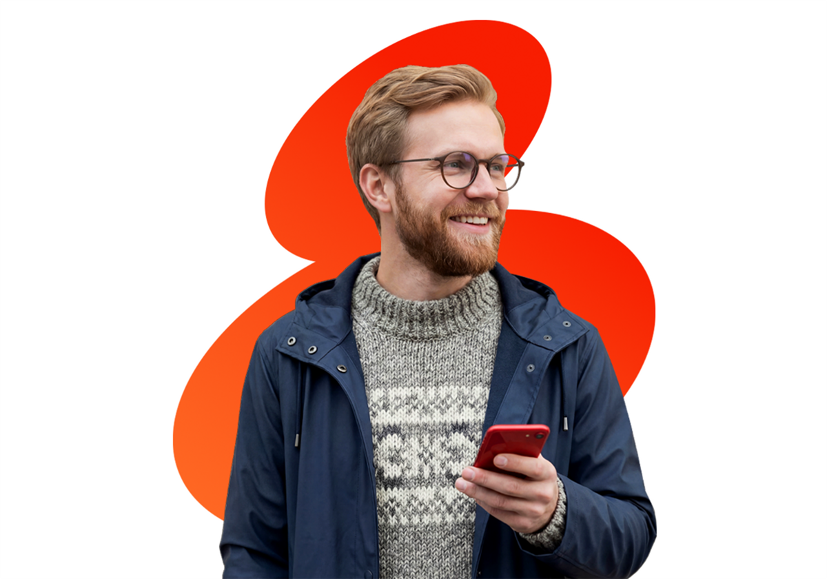 Person using MoneyGram on their phone