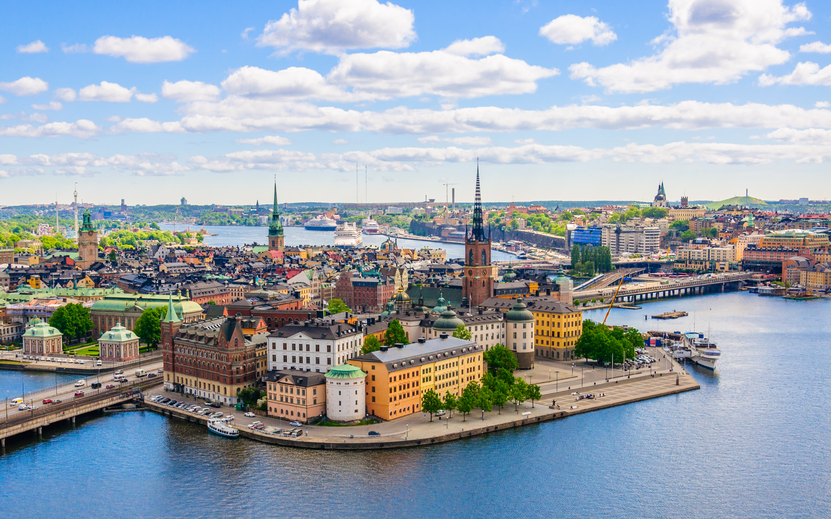 Skyline photo of a city in Sweden