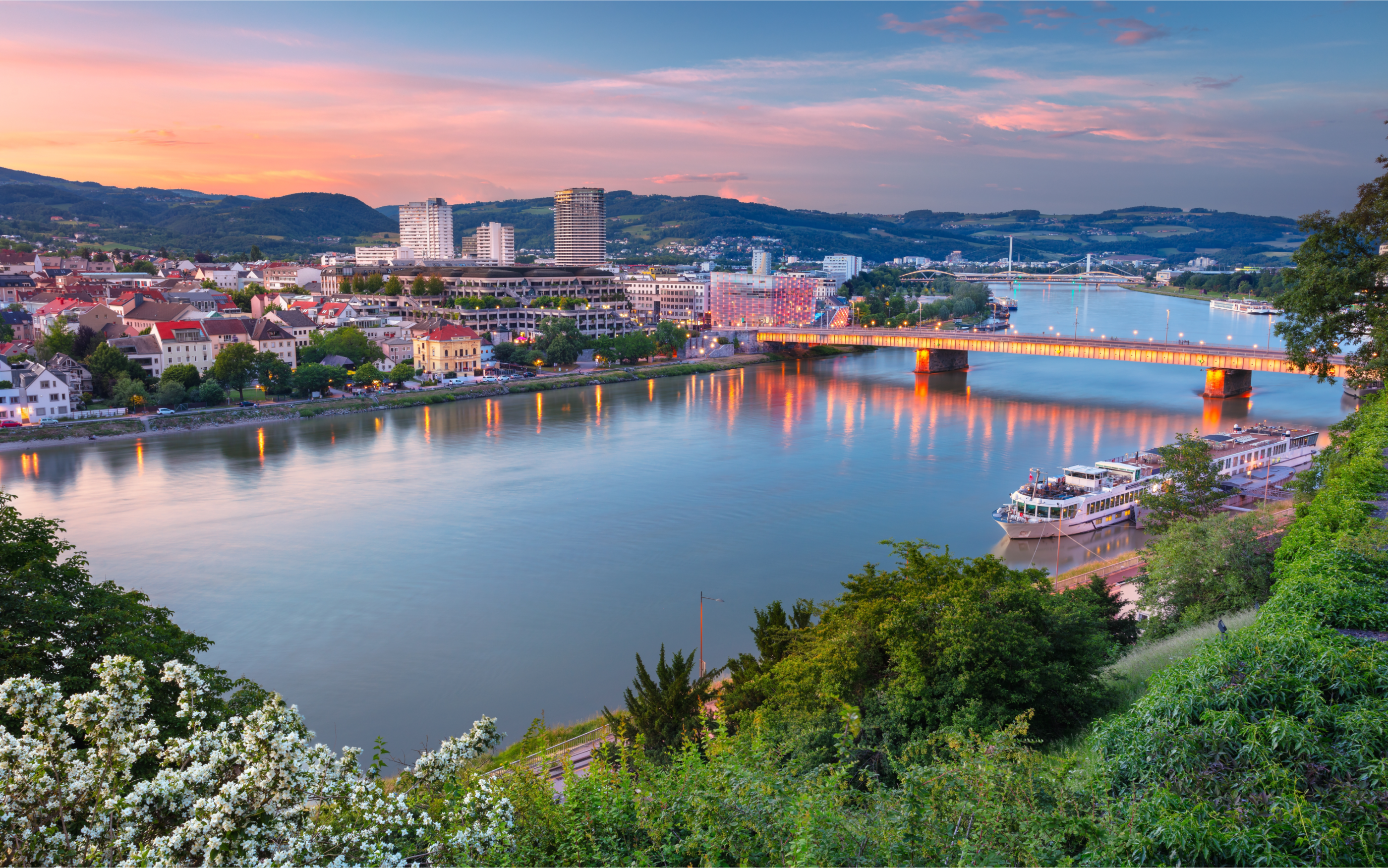Photo of city on a river in Austria