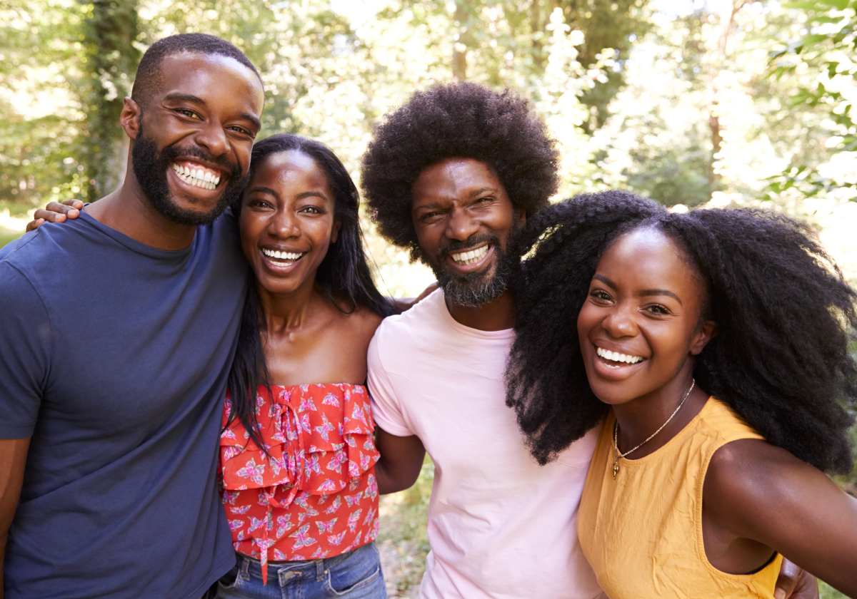 Family smiling in the British Virgin Islands