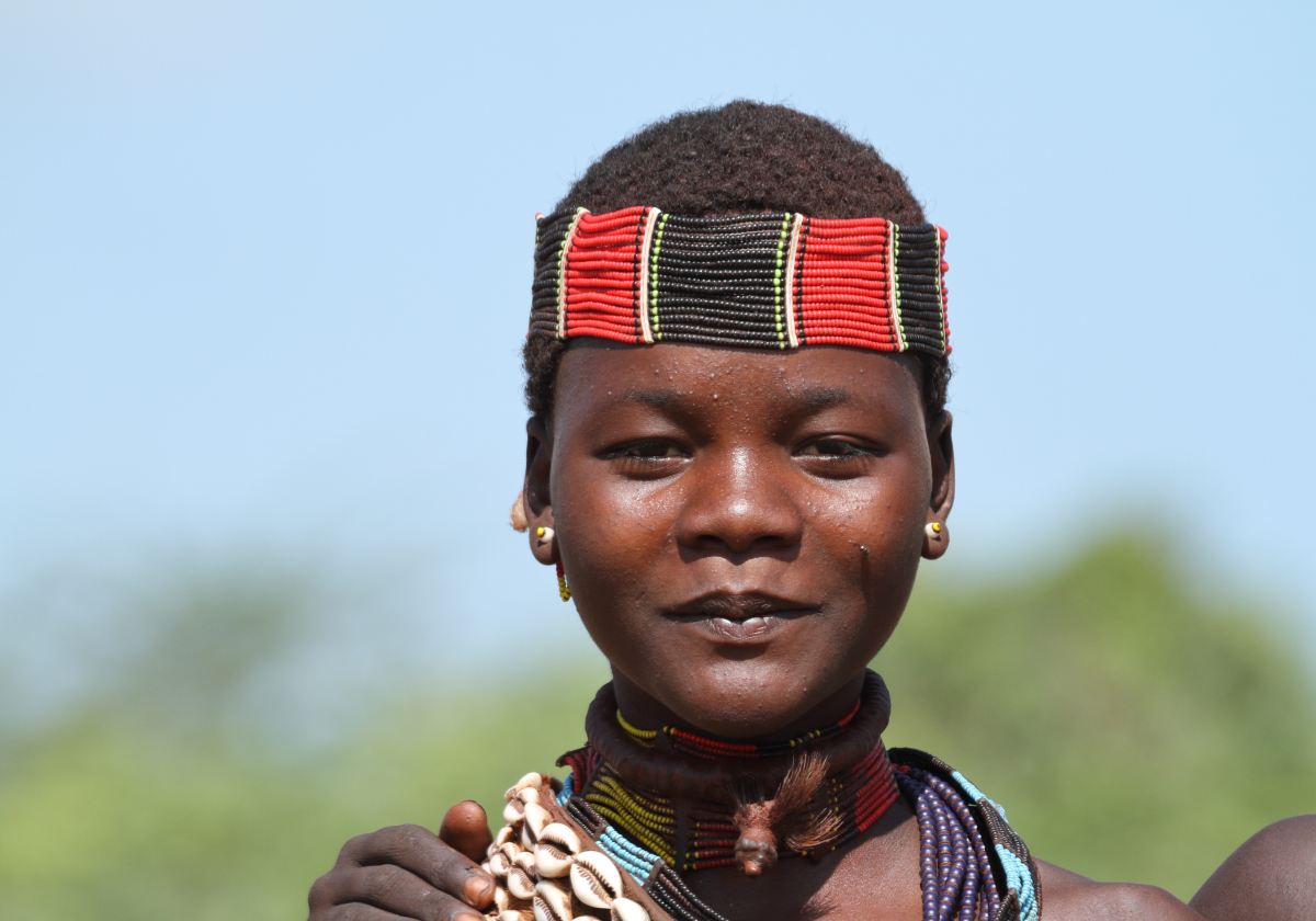 Woman wearing traditional clothing in Ethiopia