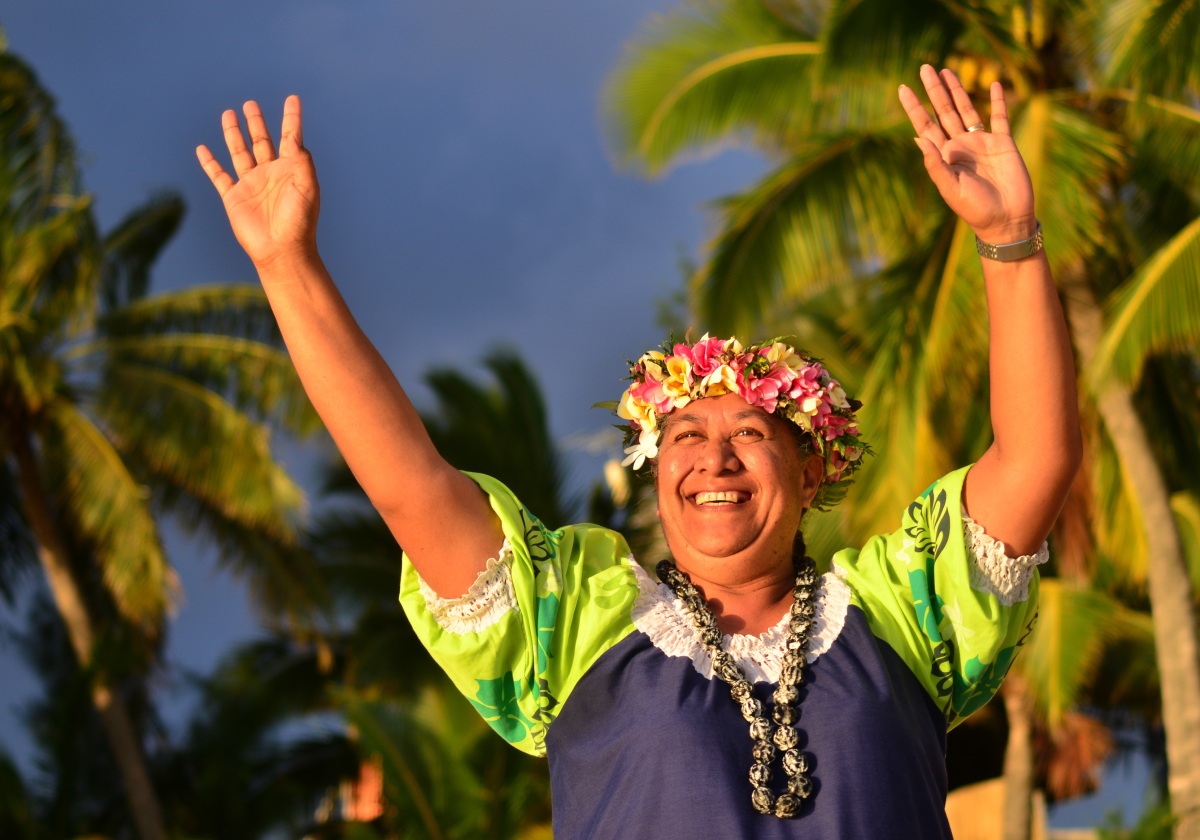 Woman dancing in the Marshall Islands