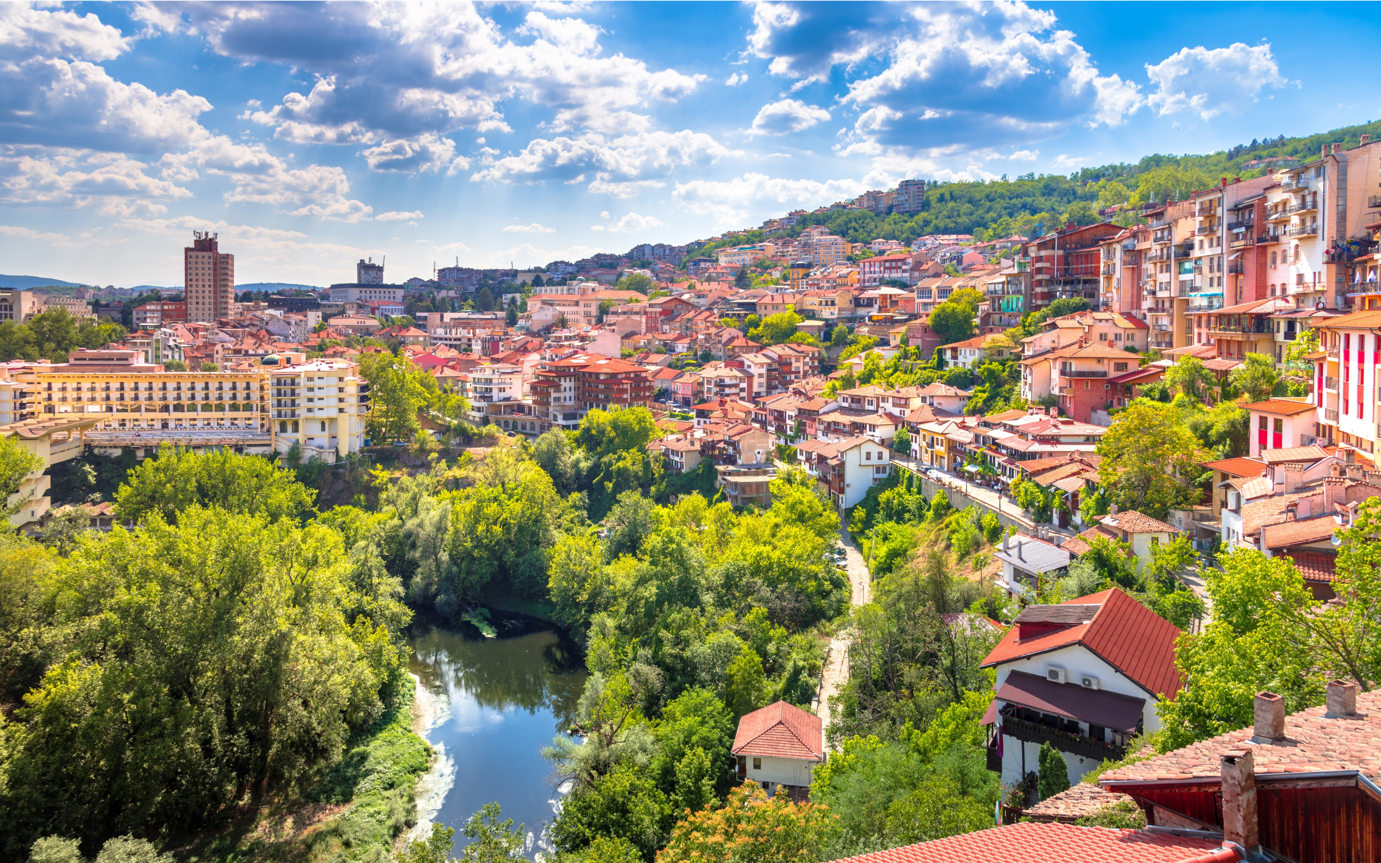 Skyline view of a city in Bulgaria