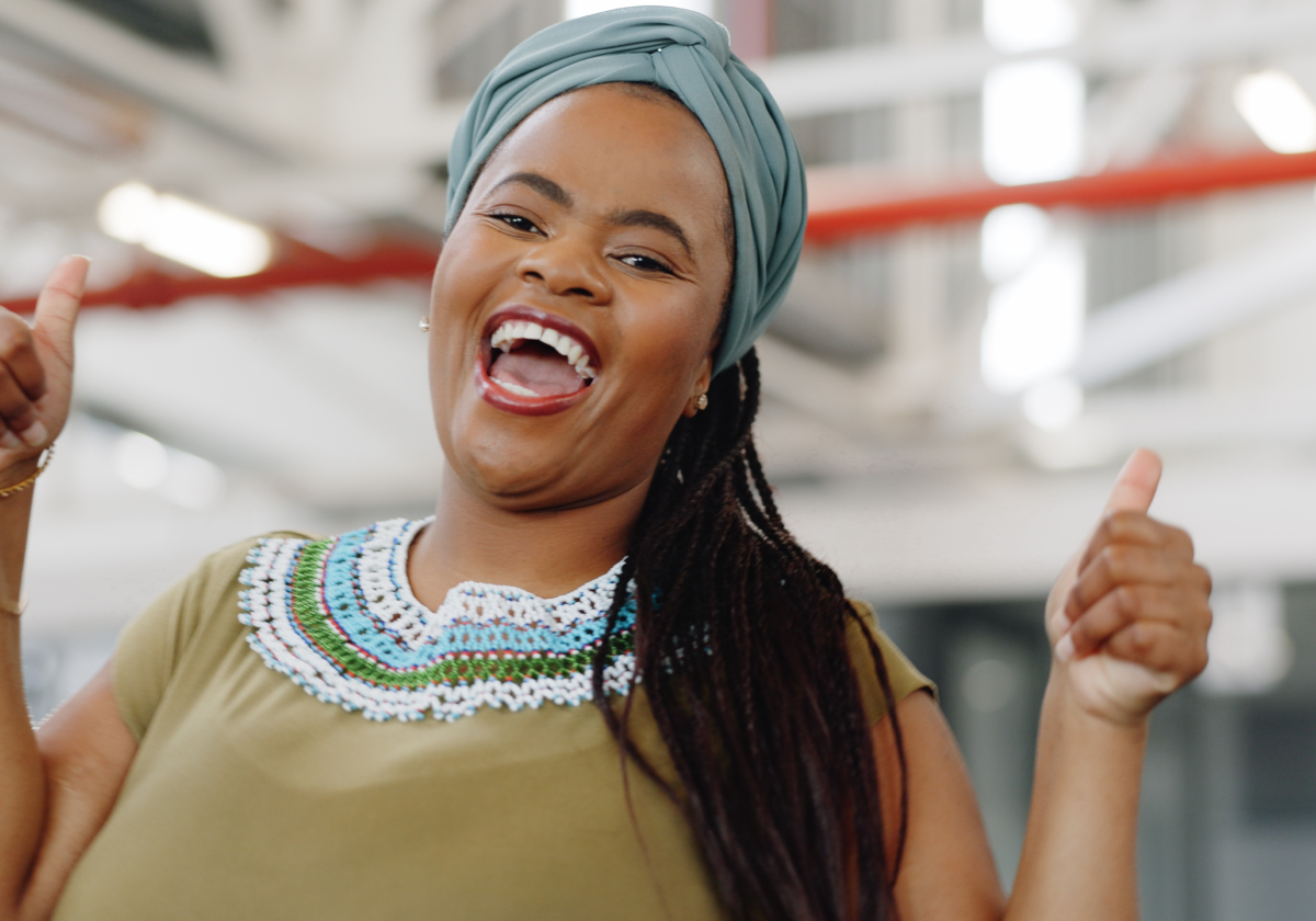 Happy woman in Ghana